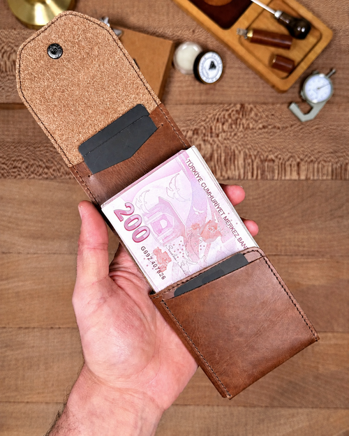 Rome Brown Genuine Leather Bifold Card & Cash Wallet