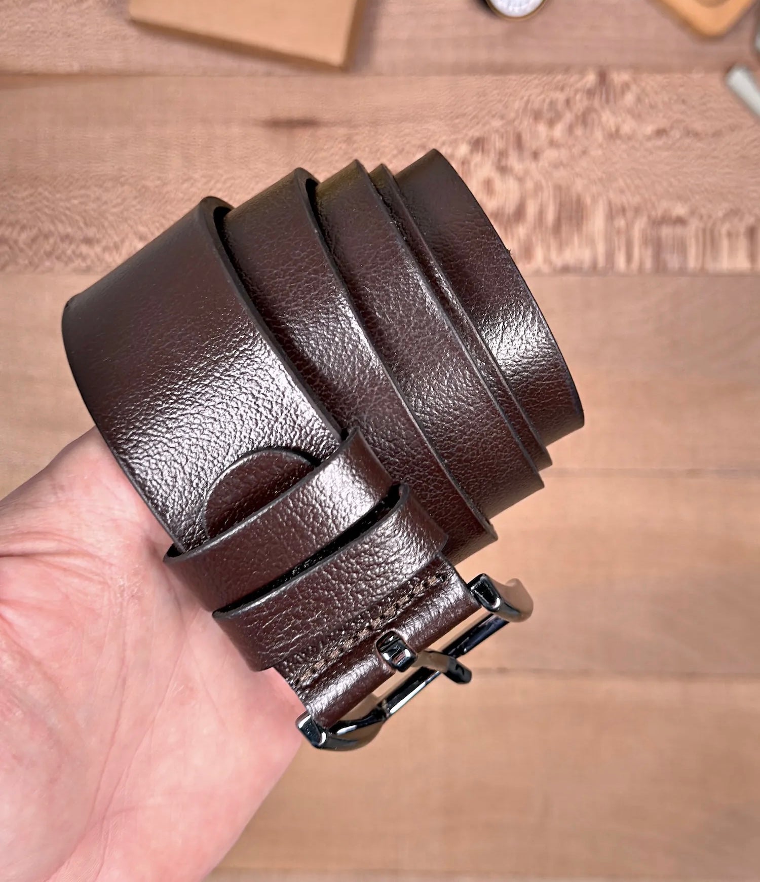 Brussel Classic Brown Genuine Leather Men’s Belt with Metal Buckle